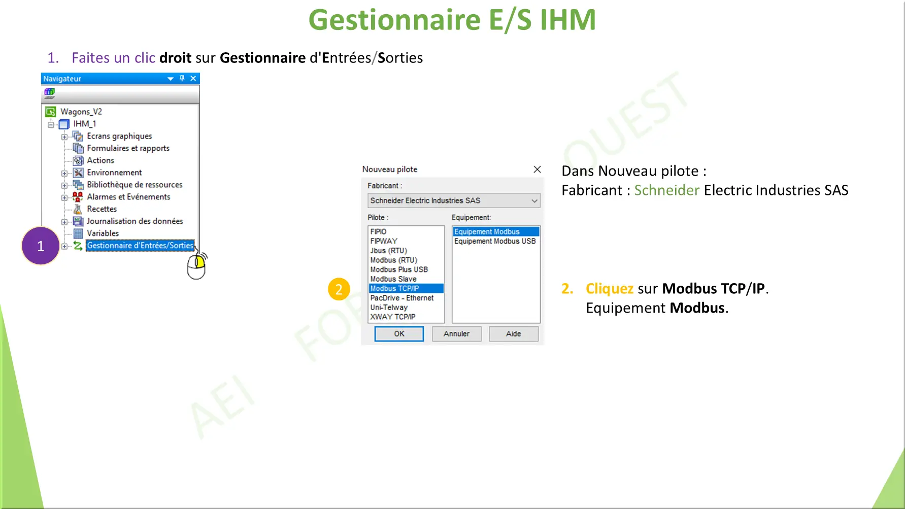 Gestionnaire E/S IHM